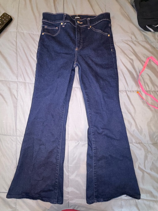 Express Denim - Express 70s Flare Mid Rise Dark Wash Jeans Size 6R